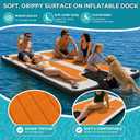 AWEMUFA Inflatable Floating Dock with Ramp 5ft/6ft/8ft/10ft Inflatable Dock Floating Platform, Floating Island Mat Boat Float Lake Floats, Large Rafts Floaties for Adult Pool Ocean Beach Boat Parties