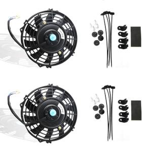 MOSTPLUS Black Universal Electric Radiator Slim Fan Push/Pull 12V + Mounting Kit(7 Inch) Set of 1