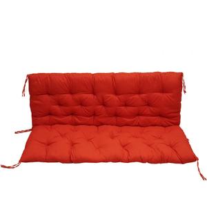 Porch Swing Cushion, Bench Cushion for Outdoor Furniture with Backrest, 2-3 Seater Thickened Outdoor Swing Cushions with Ties, for Porch Patio and Garden (Red, 60 * 40)