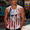 RAISEVERN Mens Tank Tops Summer Sleeveless Tee Cool Workout T-Shirts Beach Novelty Undershirts (Medium, A New Flag 001)