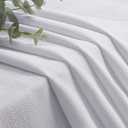 2 x Lecloud White Valance for Window Curtains 12 Inch Length, Light Filtering Modern Small Kitchen Curtain, Short Burlap Farmhouse Drapes with Rods Pocket for Cafe Bedroom Camper Cabinet, 60" W x 12" L