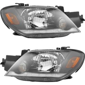 Headlight Assembly Compatible with 2003-2006 Mitsubishi Outlander LS/XLS,Halogen Headlight,Head Lights Direct Replacement,Prefect Match Original Vehicle (Left Driver Side+Right Passenger Side)