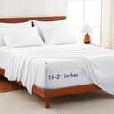 CozyLux Extra Deep Pocket King Sheets - 6 Piece Sheet Set - Fits Up to 21 inches Thick Mattresses - Luxury Bedding Set - Breathable Bed Sheets & Pillowcases - Easy & Secure Fit - White, King Size