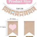 2 x GCQQ He or She Banner, No DIY He or She Gender Reveal Burlap Banners, Baby Shower Banner Sign for Girls or Boy, Gender Reveal, Welcome Baby Backdrop Decoration