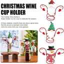 Holiday Wine Bottle Glass Holder Countertop Hold 1 Wine Bottle And 2 Glasses Kitchen Storage Rack Christmas Home