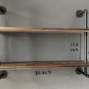 Industrial Pipe Wall Shelves Pipe Shelving with Real Wood Plank ,36 Inches Floating Shelves for Wall Farmhouse Pipe Book Shelves Dark Brown 2 Tier for Kitchen,Living Room Decor and Bar Shelving, 9.8D x 36W x 29H in