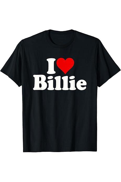 I Love Billie, I Heart Billie T-Shirt
 (Small, Black)