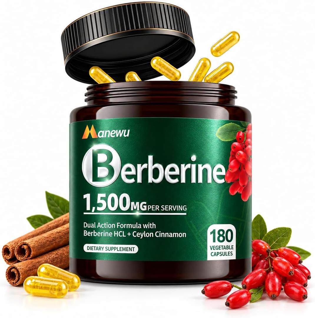 Berberine Supplement HCl 1500mg with Ceylon Cinnamon for Weight* Management, BBD 09/26/2027