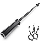 55" Weight Lifting Bar, 1" Standard Straight Barbell Bars for Weight lifting, Olympic Barbell Bar for Bench Press/Hip Thrusts/Squats/Lunges for Gym and Home, 2 Star Star-nuts (480lb Weight Capacity)
