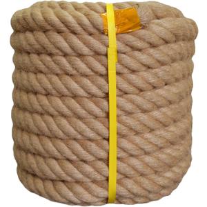 Natural Jute Hemp Rope (1.5 Inch x 150 Feet) Heavy Duty Manila Rope for Docks, Nautical, Railings, Landscaping, Home Decorating