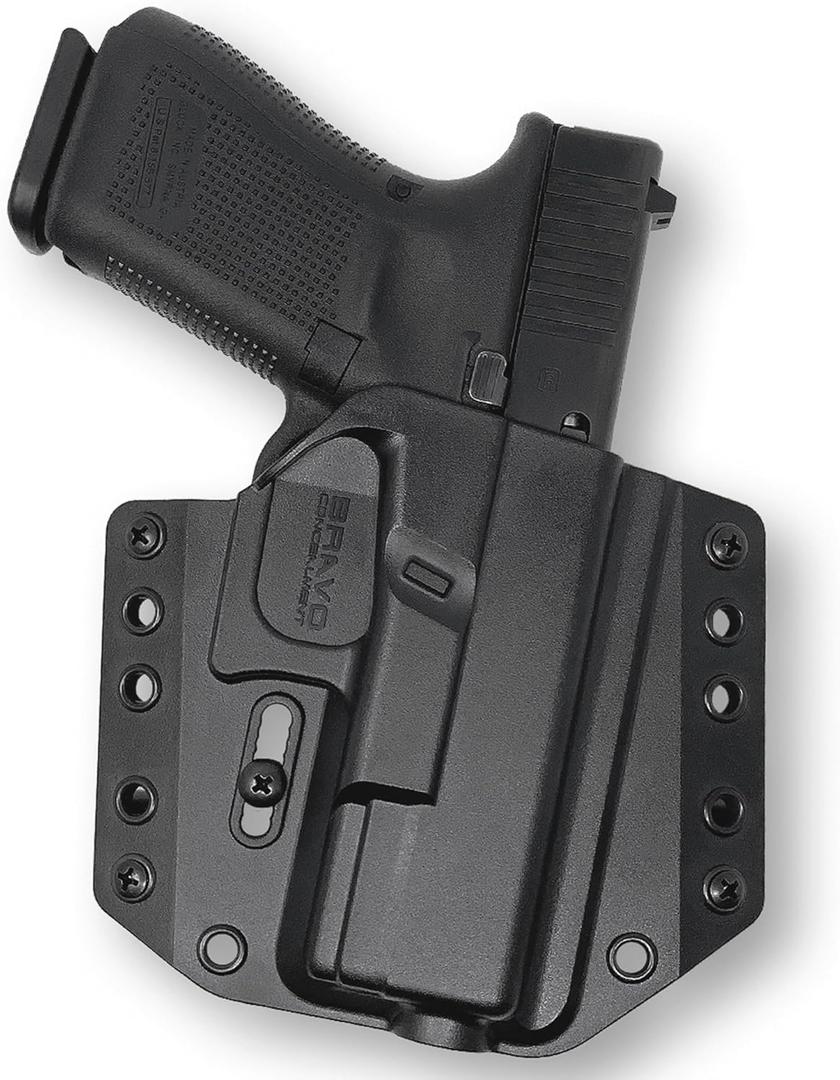 Bravo Concealment Holster for Glock 19 23 32 - OWB - Custom Fit Glock 19 OWB Holster with Adjustable Retention - Built-in Sweat Guard for a Secure and Comfortable Carry - Right Hand