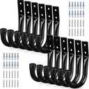 Heavy Duty Garage Storage Hooks, 12-piece Bike Hooks for Garage Wall, Utility Garage Hooks, Wall Mount J Hook for Hanging, Large Metal Storage Organizer Tool, Extension Cord Hanger