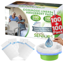 Commode Absorbent Pads for Bedside Commode Liners  100 Pads for Portable Toilet Bags No More Days Doing The Dirty Work  For Bedside Toilet Liners, Potty Bags for Portable Toilet, Potty Chair Liners