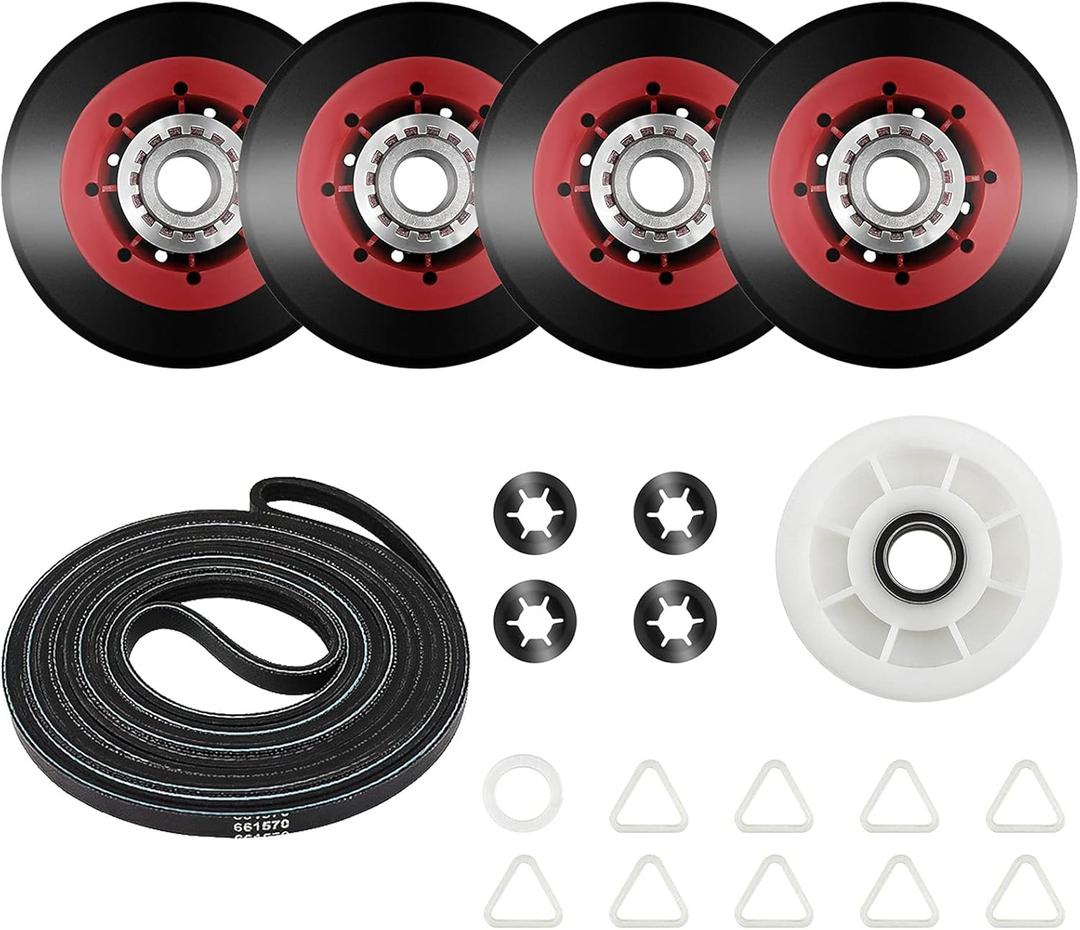 4392067 Dryer Repair Kit Replaces Whirlpool Kenmore WED4815EW1 WED75HEFW0 WED70HEBW0 MEDB765FW0 MEDB200VQ0 - Compatible with Most 27" Dryer Models - by AMI PARTS