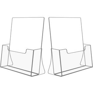 NIUBEE Acrylic Brochure Holder 8.5 x 11 inches 2 Pack, Clear Acrylic Literature Holder Plastic Flyer Display Stand, Acrylic Countertop Organizer for Magazine, Pamphlet, Booklets, Menu, Journals