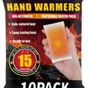 10 Pack Hand Warmers Disposable - Up to 15 Hours of Heat - Super Long Lasting Air Activated Warmers, All Natural & Portable for Body, Hands & Toes - Odorless Hot Warmer Gifts for Winter Work