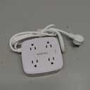 6 Ft Surge Protector Power Strip - 8 Widely Outlets with 4 USB Ports, 3 Side Outlet Extender with 6 Feet Extension Cord, Flat Plug, Wall Mount, Desk USB Charging Station, ETL,White