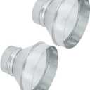 PATIKIL 7 Inch to 4 Inch Duct Reducer, 2 Pcs Galvanized Steel Round Air Duct Reducer Crimped Pipe Increaser Adapter Connector Fitting Coupling for HVAC, Ventilation Systems