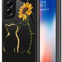 CARLOCA Compatible with Samsung Galaxy S21 Case, Yellow Cat Sunflower Samsung Galaxy S21 Cases Graphic Design Shockproof Anti-Scratch Drop Protection Case for Samsung Galaxy S21