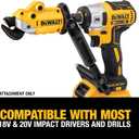 DEWALT Metal Shear/Cutter Drill Attachment, Impact Ready, 360 Degree Pivoting Head, Cuts 18GA Material (DWASHRIR)(Yellow, Black)