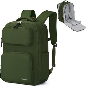 MILADA Expandable Travel Backpack 28L to 39L, TSA-Approved Carry On Backpack with 17 Inch Laptop Compartment, School Business Work Backpack for Men & Women, Green