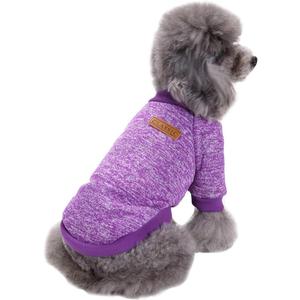 Jecikelon Dog Clothes Dogs Sweater Soft Puppies Clothing Winter Puppy Sweaters Warm Outfit for Dogs Small XXS XS Cat Apparel (Purple, XS)