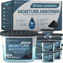 Premium Moisture Absorbers and Dehumidifier Tubs High-Efficiency Closet Dehumidifier and Dehumidifier for Car, Odor Control Charcoal, 12 Pack, 7.5 Oz