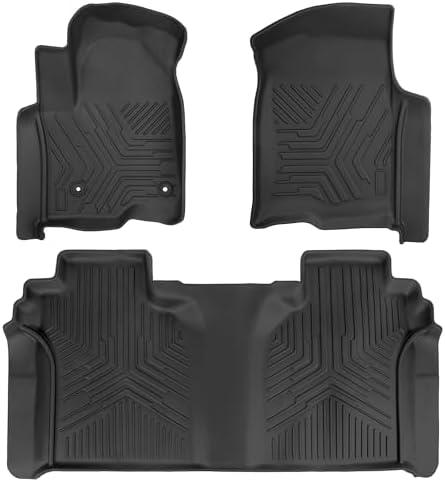 Set of 3 Floor Mats Cargo Liner for Chevrolet Silverado 1500/GMC Sierra 1500 2019-2024 2025, Chevy Silverado/GMC Sierra 2500HD/3500HD Crew Cab 2020-2025 (Rear Row with Carpeted Under-seat Storage)