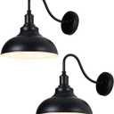 2 Pack Outdoor Wall Lights 12 inch Exterior Barn Wall Sconce Fixture Wall Mount Lantern Waterproof Black Wall Lamps Lumiere Outside Porch Lights House Garage Doorway Patio Front Door Entryway