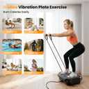 Vibration Plate Exercise Machine with Bluetooth, 199 Levels Full Body Workout Vibrating Plate for Lymphatic Drainage Weight Loss, 450LBS Capacity Workout Equipment with Resistance Bands for Women Men