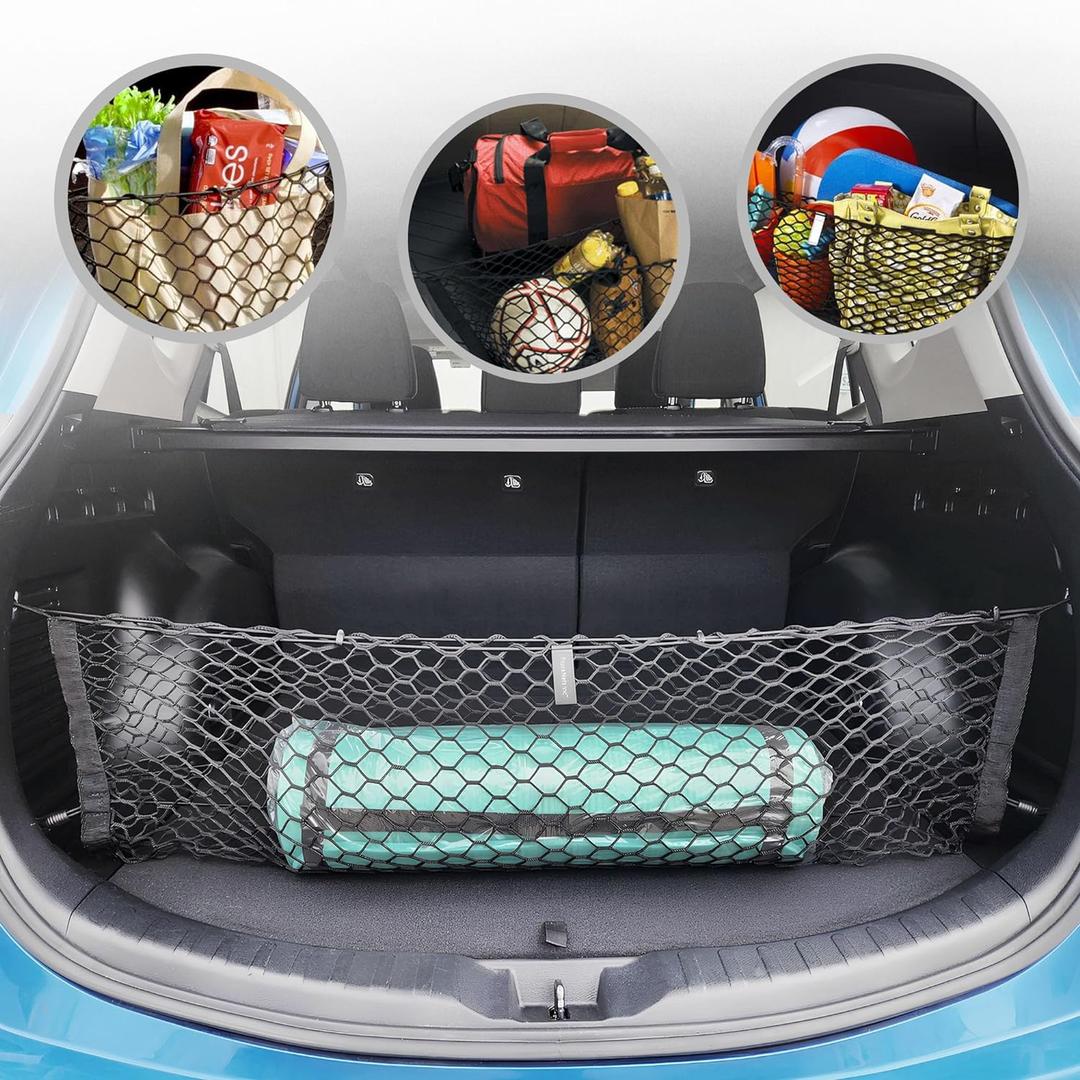 Envelope Style Trunk Mesh Cargo Net for Toyota RAV4 2013-2025, Automotive Exterior Accessories - Premium Car Storage Organizers, Cargo Bed Net for Pickup Truck, Smart Vehicle Storage Organizer