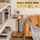 C Table End Table Adjustable Height, 360Swivel TV Tray Table for Small Spaces, Couch Tables That Slide Under, C Shaped Side Tables Living Room and Bedroom for Sofa, Bed,Chair, Snack