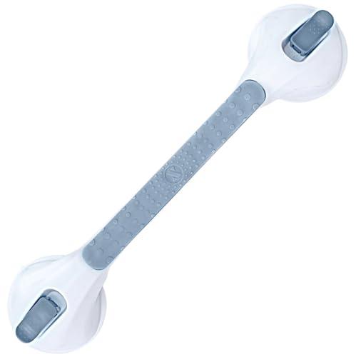 SlipX Solutions 17” Safe Grip Shower Grab Bar, Extra Long Suction Cup Handicap Grab Bars for Seniors, Heavy Duty Pry-Lock Suction Cups for Bathtub, Bathroom Accessories No-Drill, No Tools, Removeable