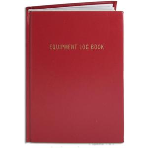 BookFactory Equipment Log Book - 168 Pages 5'' x 7'' Red Cover Section Sewn Hardbound (Made in USA) (Red Imitation Leather)