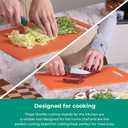 Linoroso Flexible Kitchen Cutting Board - Made from BPA Free Material - Cutting Mark Prevention, 10x14 Inches, Non-Slip Design - Easy-Care Kitchen Essential, Orange