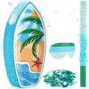 Lewtemi Surfboard Piñata Police Car for Party, Small Piñata with Stick, Blindfold, Confetti for Summer Themed Party Supplies, 16.93 x 9.45 x 2.95 Inches