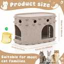 OurWarm Cat House for Indoor Cats, Large Felt Cat Bed with Cover, Cozy Cats Hideaway with Play Bell Compartment, Durable Indoor Hideaway Holds up to 14 lbs, Suitable for All Seasons