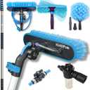 24ft IGADPole Washing Kit: Water-fed Brush, Cobweb Duster and 10 Squeegee and Soap Dispenser, with 6-Stage Telescoping Pole 5-24ft Pole
