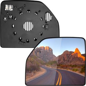 Driver Side Mirror Replacement for Ford F150 2015 2016 2017 2018 2019 2020, F250 F350 F450 F550 2017 2018 2019 2020 - Upper Tow Mirror Glass, Left Towing Mirrors Glass with Power Heated