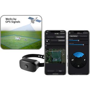 GF02e-GPS Dog Fence, Wireless Dog Fence with No Subscription, Virtual Dog Containment System with Customizable Boundary, 2-in-1 Training Collar, Waterproof & Rechargeable for Medium Large Dogs