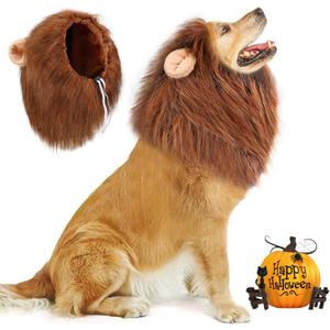 Vivifying Lion Mane for Dog, Adjustable Halloween Lion Costume Wig with Ears for Medium and Large Dogs, Realistic & Funny Accessory Perfect for Parties and Photoshoots (Large, Brown&Black)