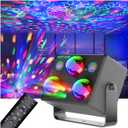 Party Lights,Disco DJ Strobe Light Stage Disco Ball Projector Effect Rave Dance Club Light Sound Activated with Remote Control for Parties Home Show KTV Pub Dance Karaoke Christmas