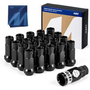 Orion Motor Tech M12x1.25 Lug Nuts, 12mmx1.25 Wheel Lug Nuts Compatible with Infiniti Nissan Subaru Suzuki and More, Open End Lug Nut Set, Set of 20, Black