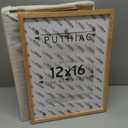 puthiac 12x16 Solid Oak Wood Picture Frame, Fits 8x12 with Mat or 12x16 Without Mat, Wall Display Only, Vertical or Horizontal, Plexi Front, 3 Pack, Natural Oak