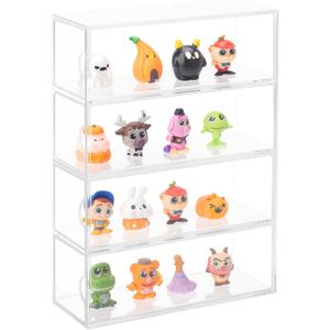 Clear Display Case 4 Layer Mini Action Storage Box Cabinet Organizer for Mini Toys(Mini Toys are Not Included)