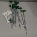 Eurmax USA Galvanized Non-Rust Camping Family Tent Pop Up Tent Stakes Canopy Anchors Heavy Duty 10pc-Pack, with 4x10ft Ropes & 1 Green Stopper