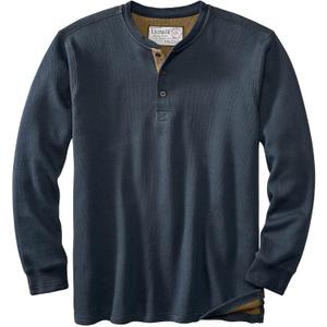 Legendary Whitetails Men's Henley Shirt Long Sleeve Heavyweight Double Thermal Layer (X-Large, Navy)