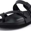 CUSHIONAIRE Luna Sandals for Women, Cork Footbed Womens Sandals for Summer Comfort with Adjustable Straps, Size 7.5