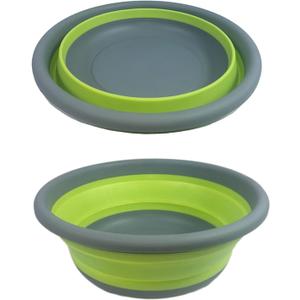 Ahyuan Collapsible Portable Wash Basin Dishpan 5L Kitchen Dish Pans Washing Basin Foldable Wash Dish Tub for Camping Supplies, Marine, Camper Accessories for Travel Trailers (Green)