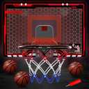 HopeRock Indoor Basketball Hoop for Kids, Over The Door Mini Basketball Hoops, with LED Light, Scoreboard, Birthday Toys Gifts for 5 6 7 8 9 10 11 12+ Year Old Boys